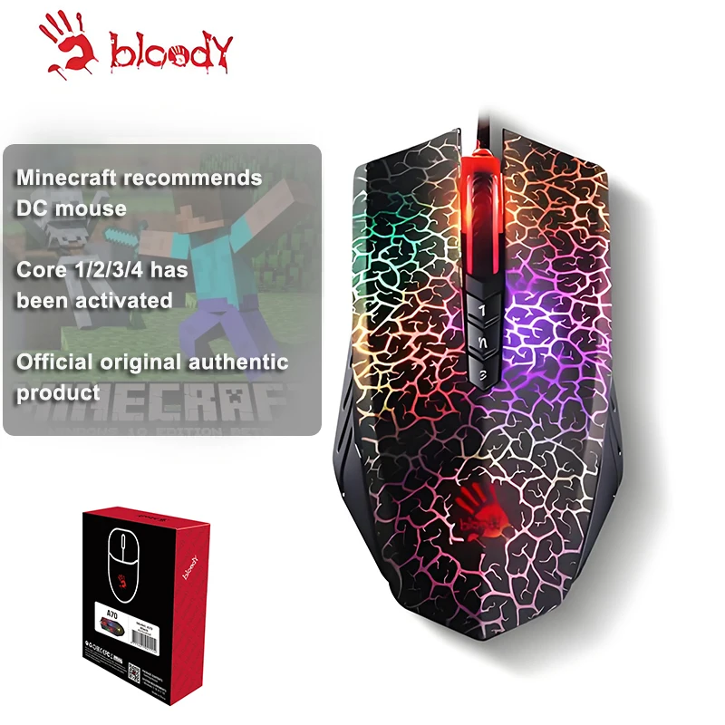 Bloody TSL Mouse A4Tech Gaming A70 Blazing USB Metal XGlide pantserlaars... zwart Bloody TSL Mouse A4Tech Gaming A70 Blazing USB Metal XGlide pantserlaars... zwart