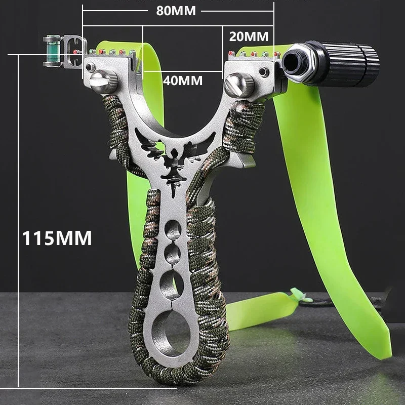 High-precision Slingshot Laser Stainless Steel Slingshot 8020 Metal Flat Rubber Band Outdoor Fast Pressure Shooting Accessories Hunting slingshot