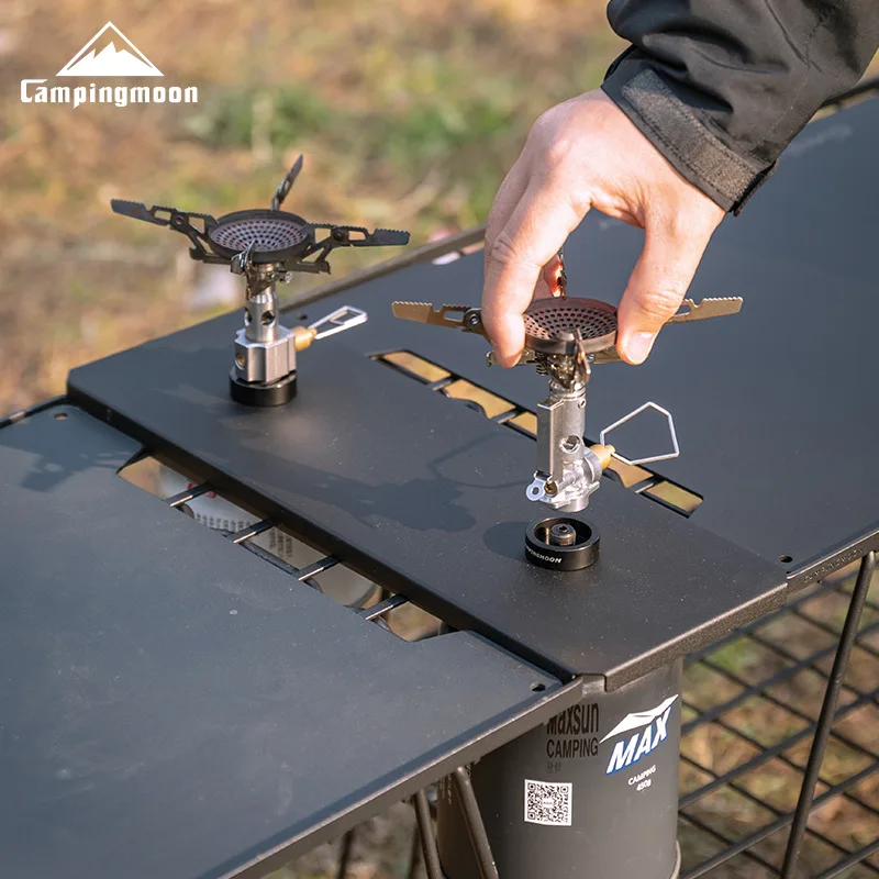 Campingmoon-ハーフユニット炉フレームプレート、デュアルストーブ