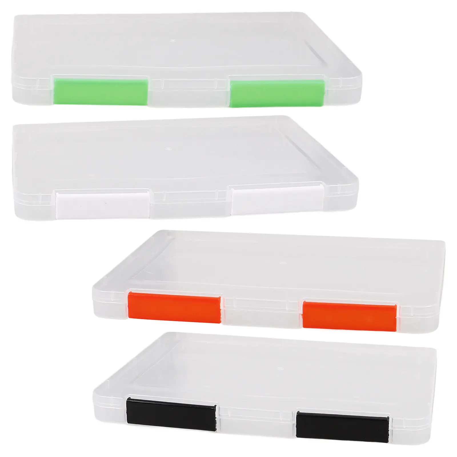 4Pcs A5 크기 투명 플라스틱 보관 상자 사진 정리 케이스 인증서 보관함 파일 케이스 카드 보관 용기 데스크탑 서랍