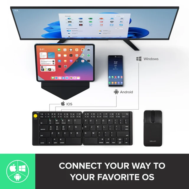 DELUX PockComboポータブルキーボードとマウス、保護ケース付き Delux PockCombo (Portable Keyboard & Mouse Combo) | Shop