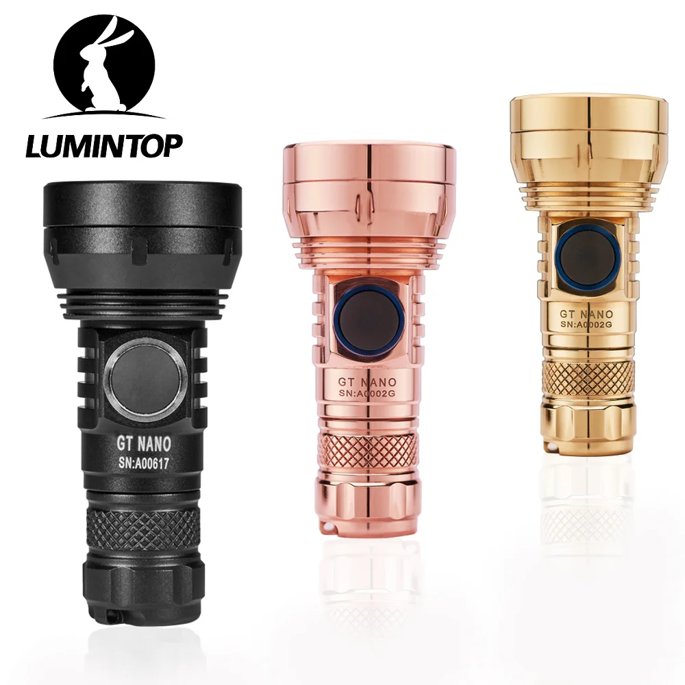 BrassCopperEDCFlashlight300MetersOutdoorLEDTorchPowerful