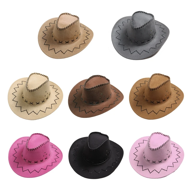 Cowboy Hats Western Wide Brim Jazz Hat for Street Strolling