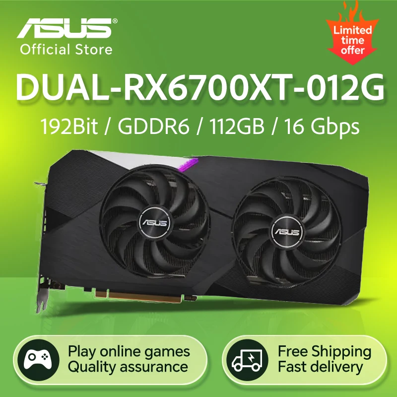 

Высококлассная видеокарта для настольного компьютера Asus, игровая AMD RX6700XT-012G GDDR6, 256 бит, PK RTX3080