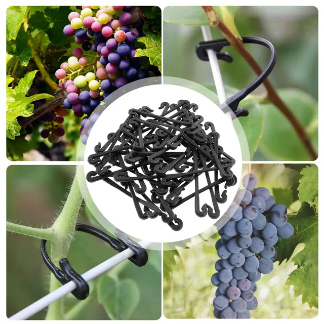 50 db Szőlő Kötő Klipek Tartó Hookgrape Huzal Hajlítható Kábelkötegek Növényekhez Ágak