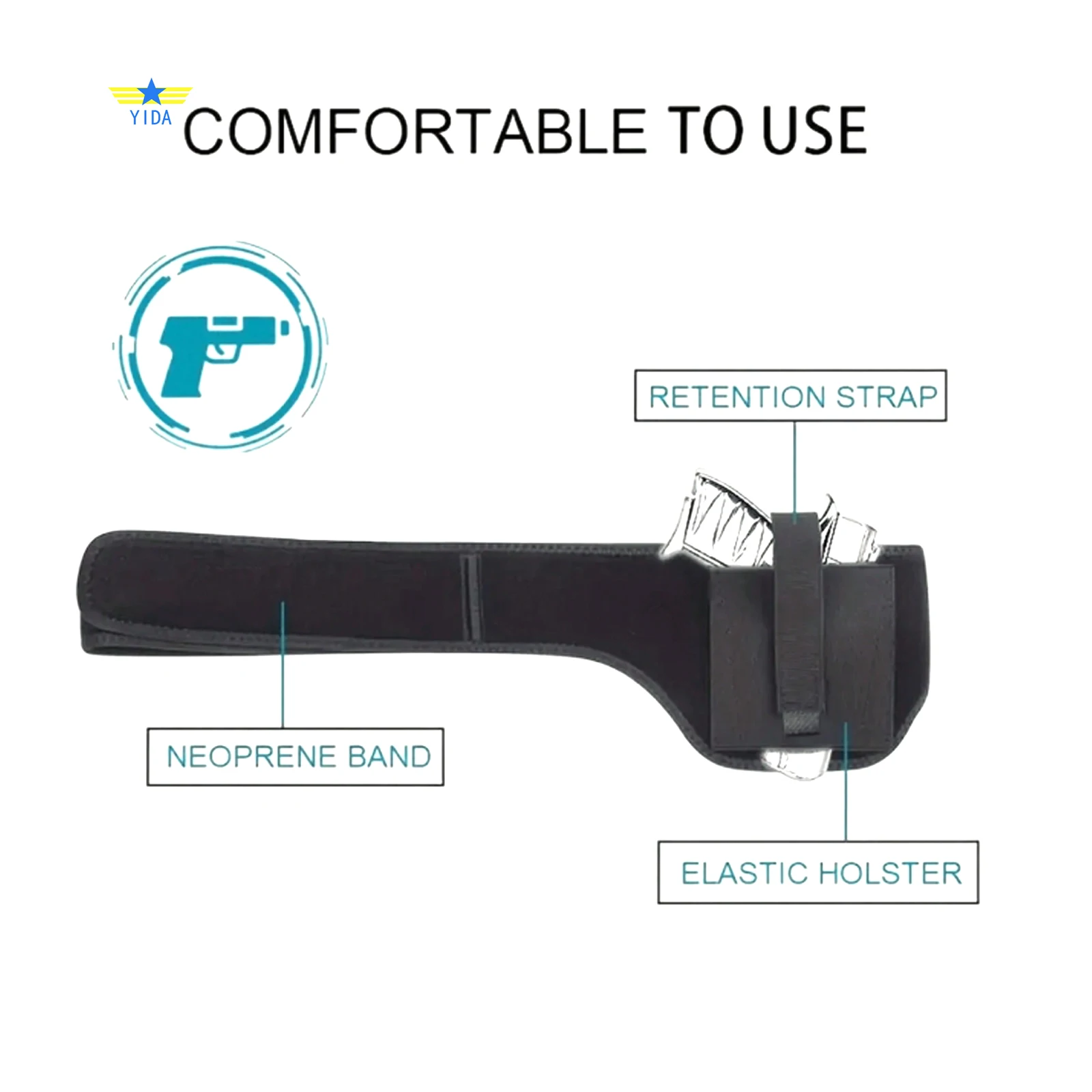Concealed Pistol Belt Suitable for Various Gun Types Nylon Waterproof Belt Holster for Men and Women pistol holster