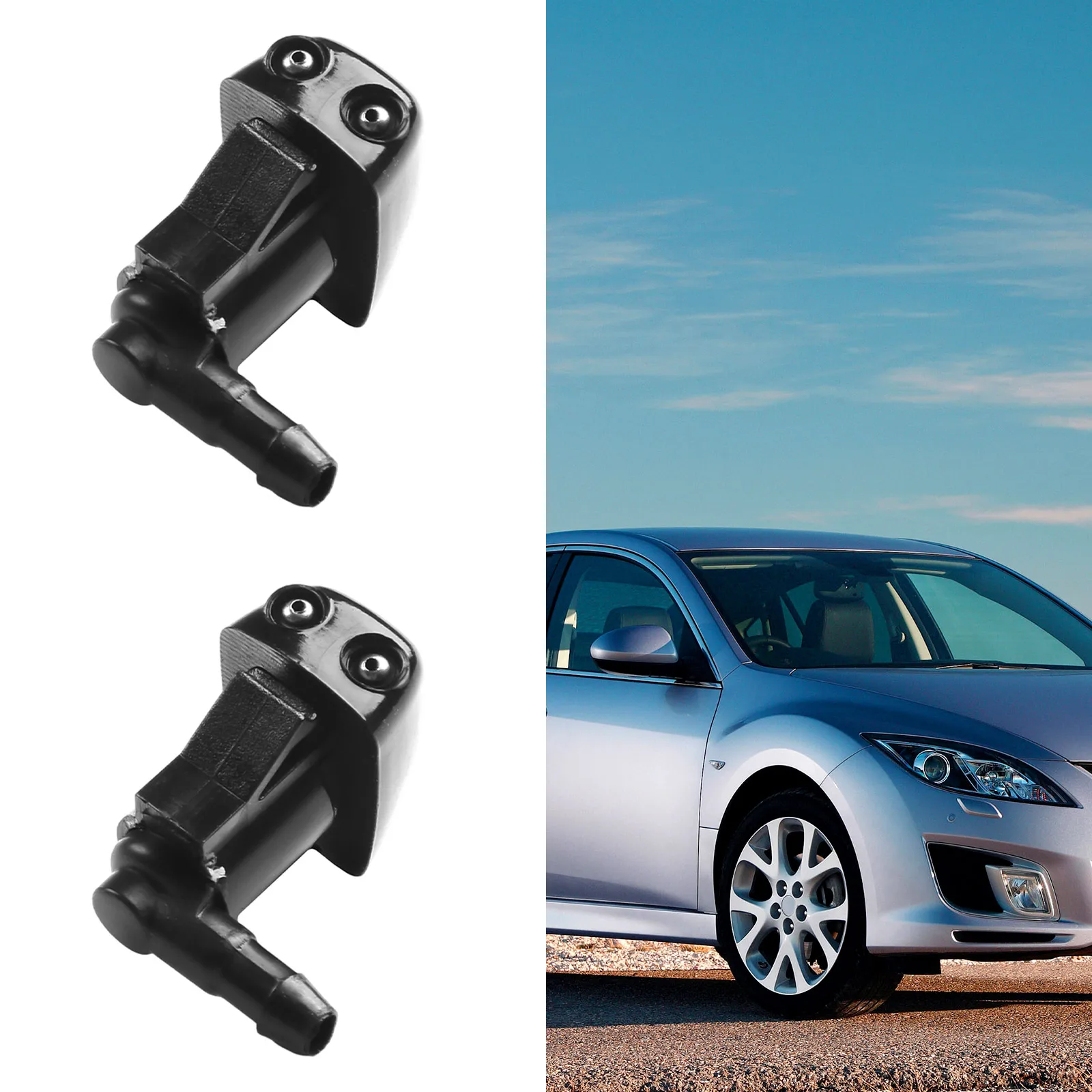 

Front Windscreen Wiper Washer Nozzles Jet Fit For Mazda 3/5/6 BK GG1 BN8V-67-510 ABS Plastic Auto Acesssories