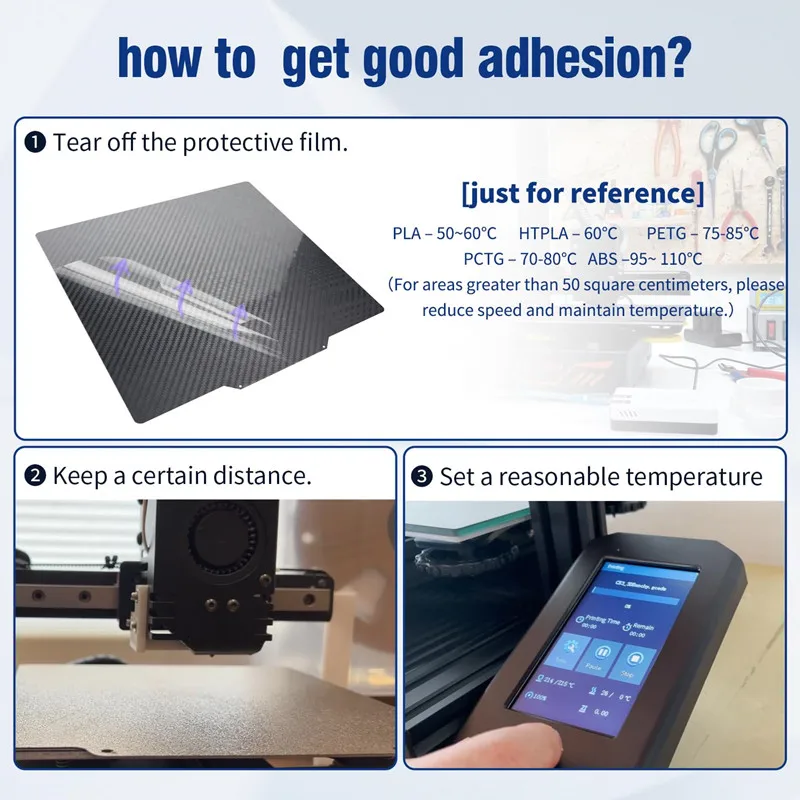 ENERGETIC PEI Magnetic Build Plate 400x400mm Double Sided Textured