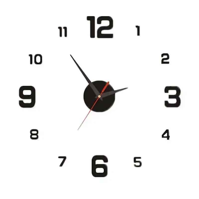 Wall clock 3D Luminous Wall Clock Frameless Acrylic DIY Digital Clock Wall Stickers Mute for Living Room Bedroom Office Decor