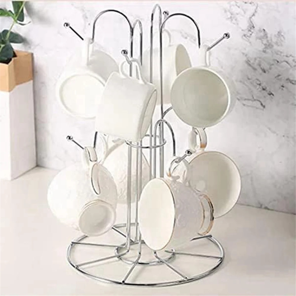Cup Drying Rack with 8 Hooks Drainer Mug Tree Mug Organizer for Home Desktop