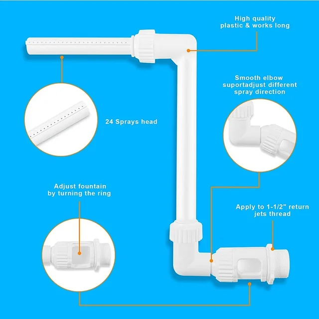 Vízesés Úszómedence Szökőkút Hal Tó Állítható Medence Dekoráció Hűtőpermet Udvarra - Image 4