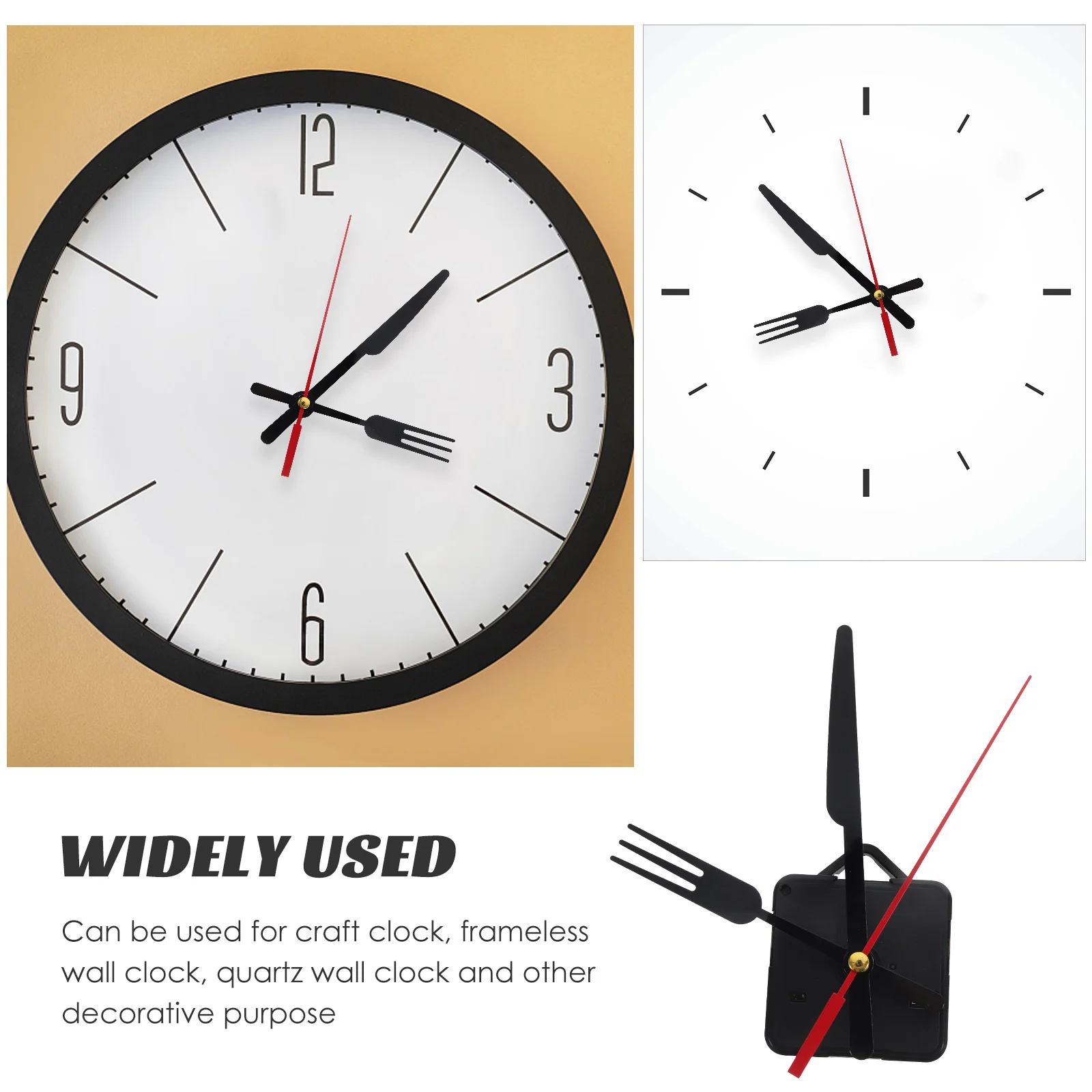Clock Mechanism and Hands Kit Knife Fork DIY Movement Plastic Replacement Parts