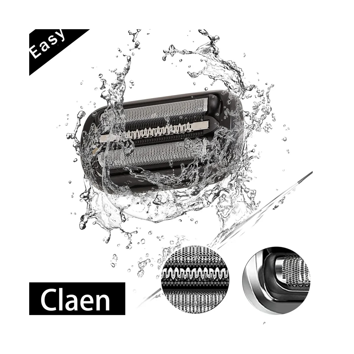 Razor Blade Replacement 2 Pack Series 5/6 53B Replacement Head for Braun Electric Foil Shaver 5020Cs 5018S 5035S 5049Cs 5050Cs 6020S 6040Cs