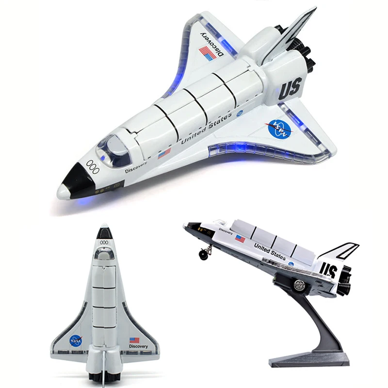 Alloy Space Shuttle Toy Metal Diecast Simulation Model With Light And Sound Aircraft Decoration Toys For Boys acousto optic space toys space model air force shuttle space station rocket aviation series puzzle toy for boy girl toy car gift