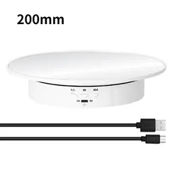 Photography Rotating Display Stand with 3-Speed 360° Turntable (200mm white Mirror)