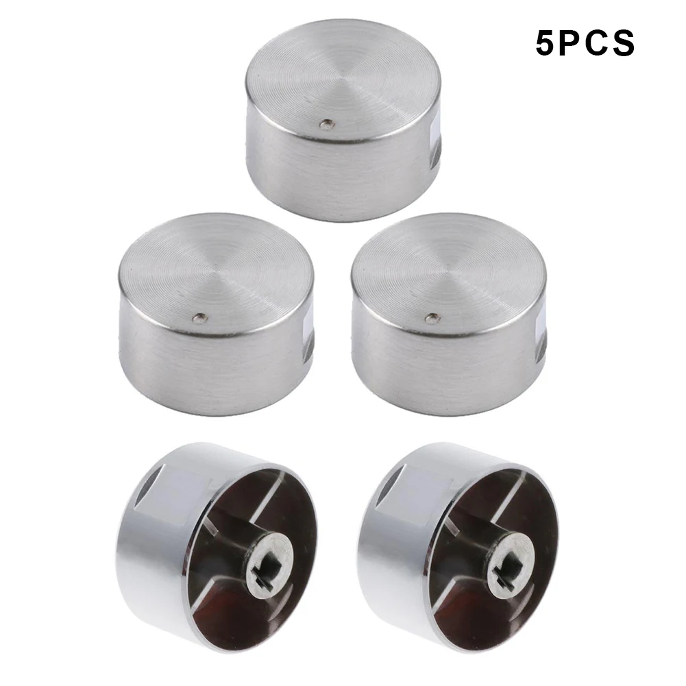 5PCS Zinc Alloy Round Knob Gas Stove Handle Gas Stove Rotary Switches For Gas Stove Kitchen Accessories 6mm Cookware Parts