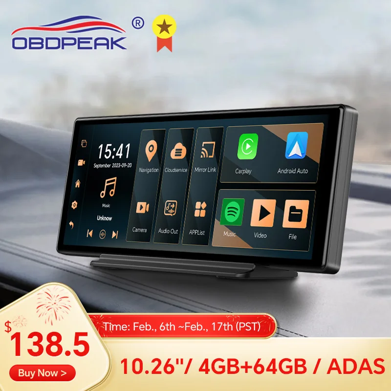 K50 4G + 64G 10.26 4G Android 13 Ai Schermo Navigazione Gps Carplay Android Auto Dual Lens Dash Cam Specchietto Retrovisore Videoregistratore