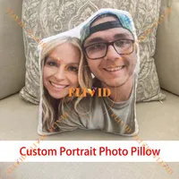 Personalized 3D Couple Lovers Portrait Family Photo Pillow,Customized Brother Sister Pillow,Custom Cat Shaped Pillows,Funny Gift 1