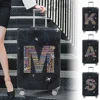 Travel Suitcase Cover Luggage Stretch Fabric Protective Covers Baggage Case Cove for 18-28 Inch Suitcases Text Series 1