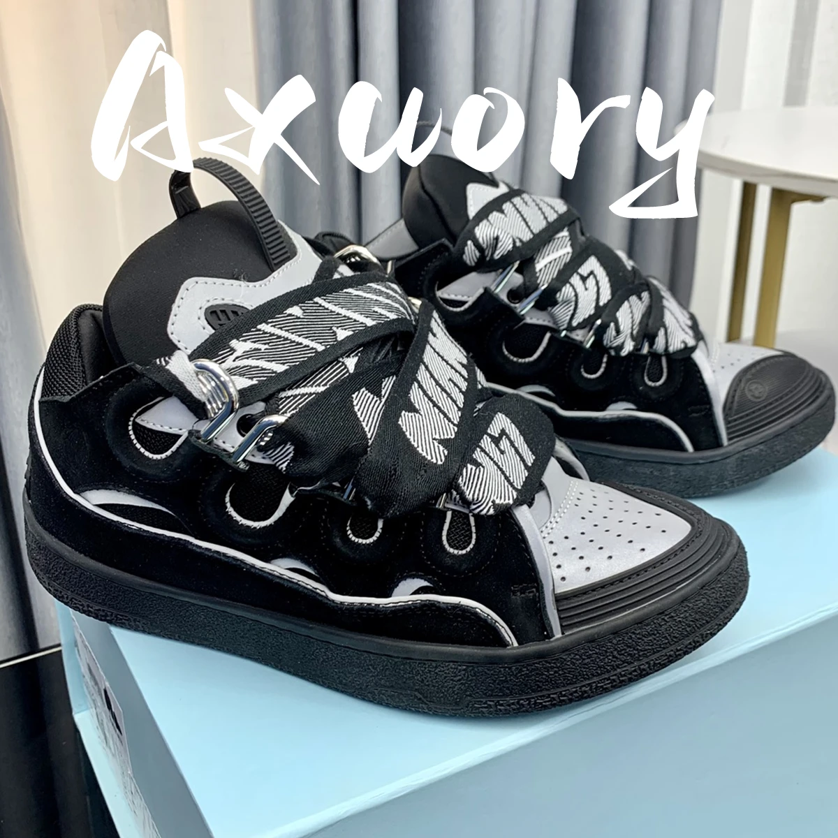 Men's Casual Shoes Women's Casual shoes  Sneakers Winter Style Thick Tongue Design Colored Shoelaces