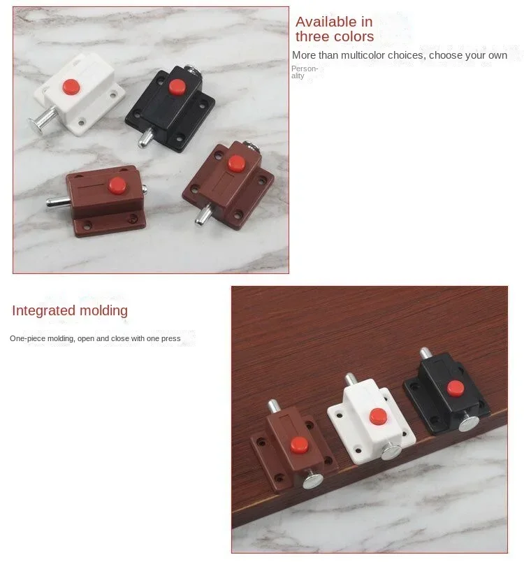 Description Picture 5 of item2pcs DIY Furniture Hardware Cabinet Box Cupboard Slide Locker Home Door Bolts Latch Lock for Door Window Safety Bolt