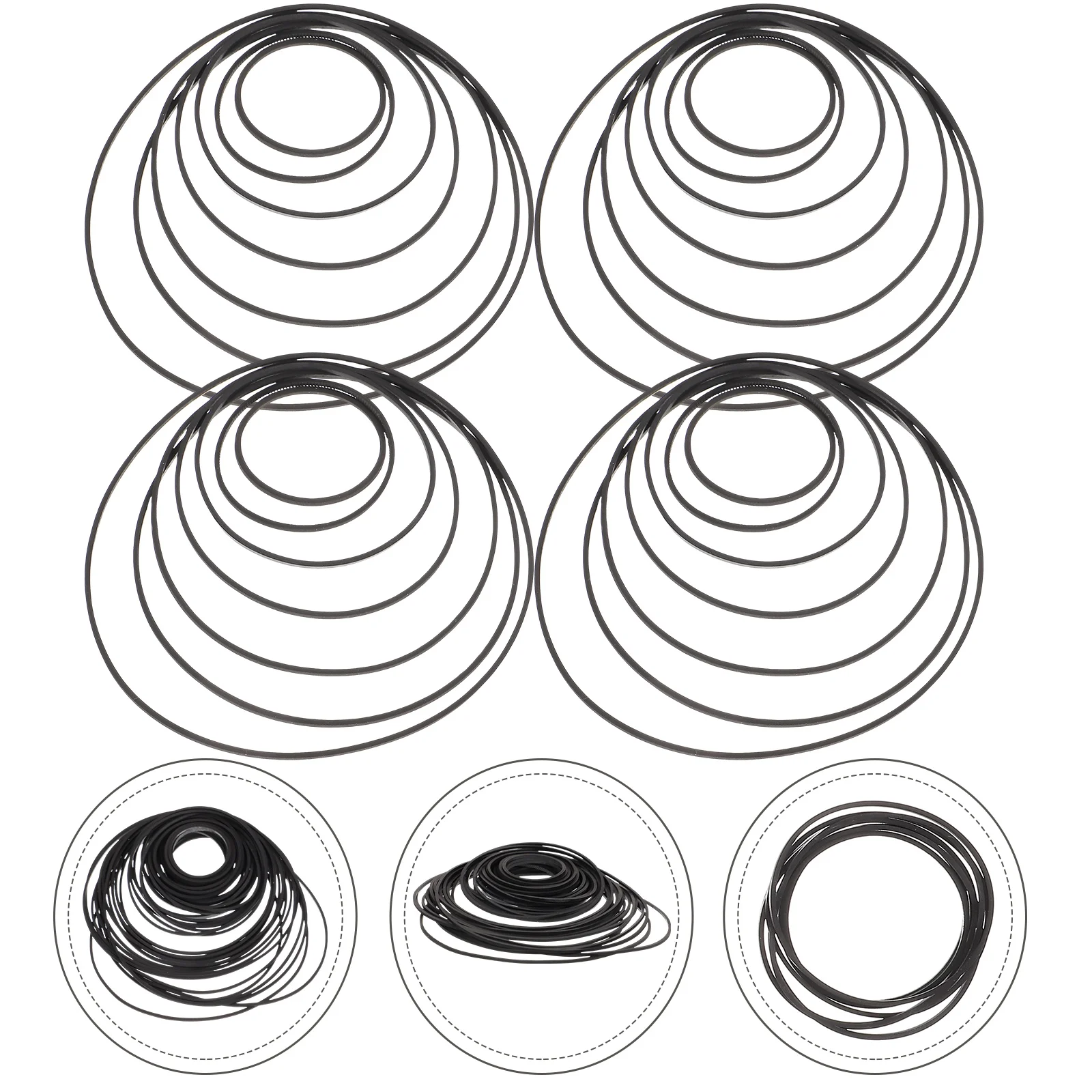 50개 카세트 레코더 벨트 2/3mm 1mm 정사각형 접이식 40-135mm 유지 관리용 믹스