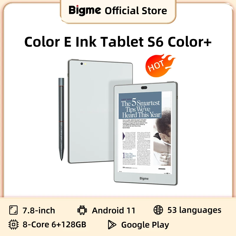 BIGME S6 カラー + 7.8 インチ E インクスクリーン電子ブック