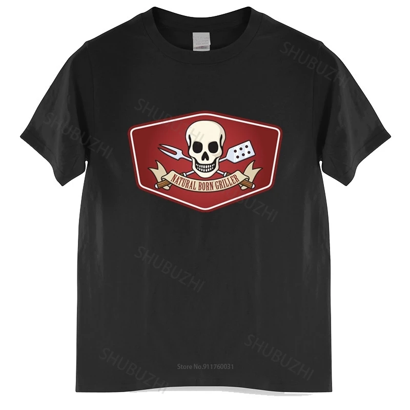 Nuovo Arrivato Maglietta Da Uomo Born Grillers Grigliare Bbq Butcher Chef Weber Grill Smoker T-Shirt Nera Homme Di Dimensioni Maggiori