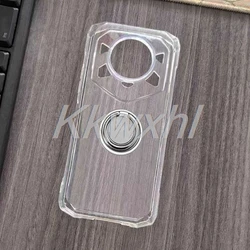 Shockproof Soft Phone Case with Back Ring Holder Bracket - Original Design for Doogee Blade 20 Play (Ring Case Clear)