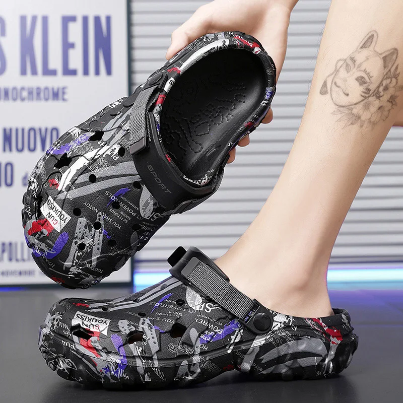 Plus Size 47 Summer Men Sandals Clogs Outdoor Garden Clogs Hole Shoes Male Casual Shoes Water Shoes Comfort Home Soft Slippers 5