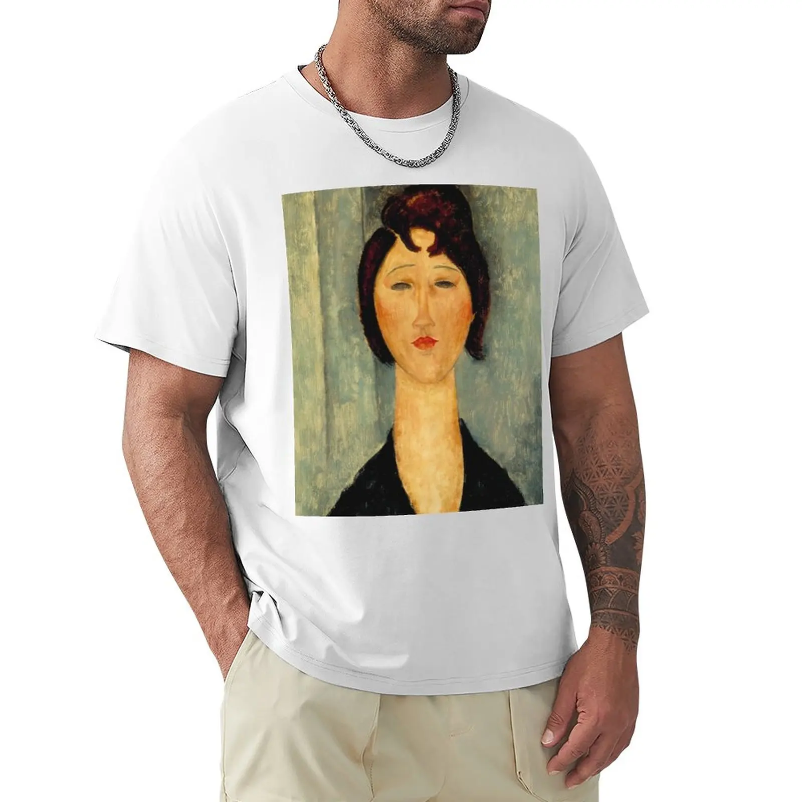 

Vintage Amedeo ModiglianiPortrait ofYoung Woman 1918 T-Shirt man clothes sweat shirts men long sleeve t shirts