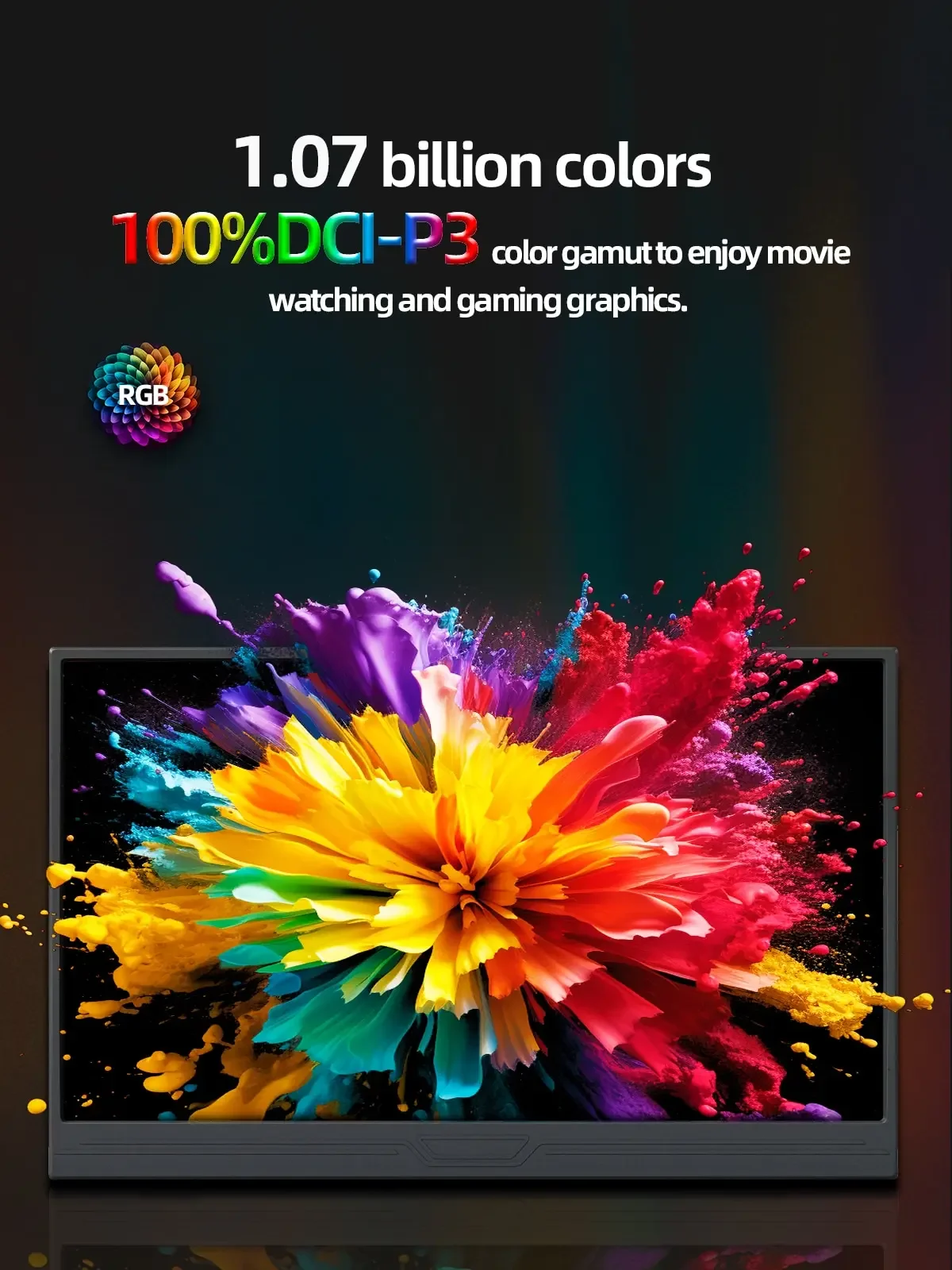 ZSUS ޴  100% DCI-P3, HDR 500cd /M, XBox PS4 / 5 ġ ޴ PC Ʈ ͽټ, 15.6 ġ 1920*1080