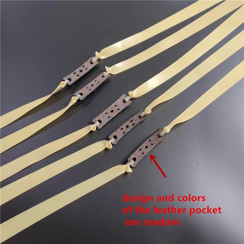 Thickness 1.5mm/0.06in Thick Slingshot Latex Flat Rubber Strip 5 /10 Pack Leather Design And Color Random Outdoor Shooting