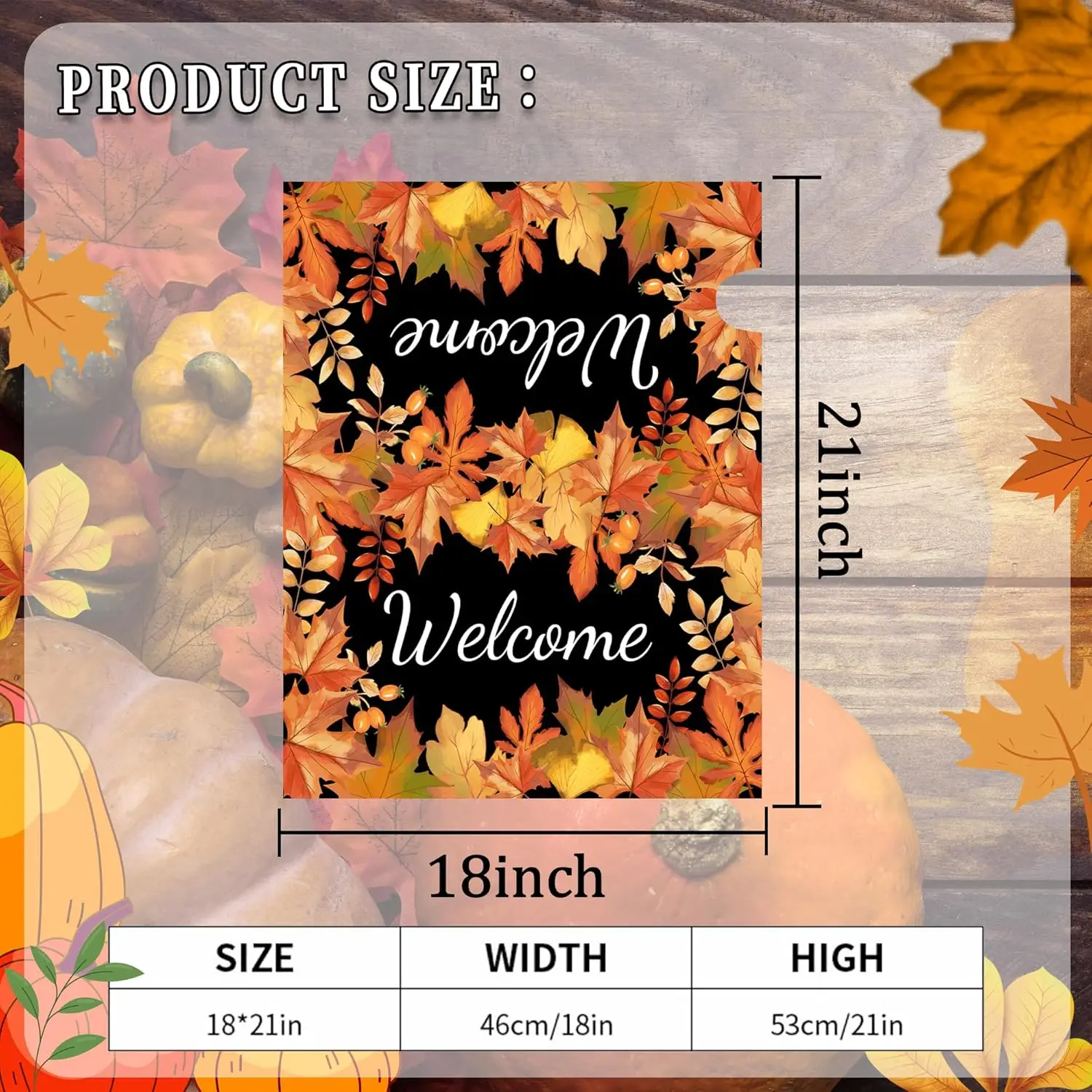 Autumn Fall Mailbox Cover Magnetic Welcome Maple Leaf Mailbox Wraps Post Letter Box Cover for Garden Yard Home Decor Standard Si