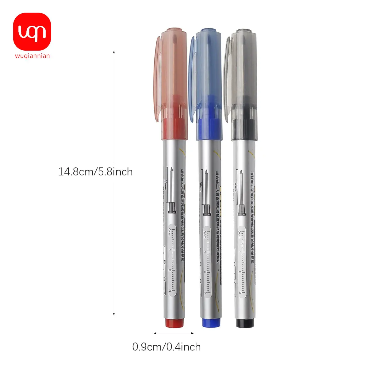 3/1PCS Long Tip Marker Multi-purpose 30mm Deep Hole Carpenter Metal Punch Pen Waterproof Building Writing Office Tool