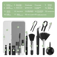19 in 1 Computer Keyboard Cleaner Kit Phone Tablet Camera Screen Cleaning Tools Earphone Clean Brush Keycap Puller Phone Holder 1