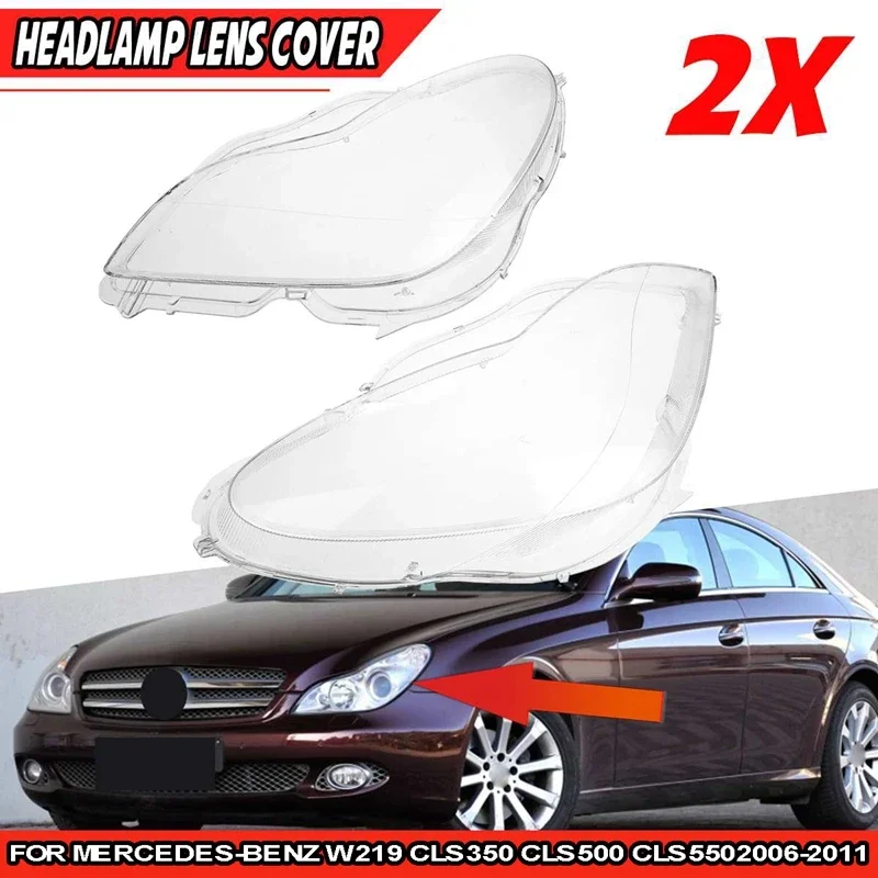 

RMAUTO Car Headlight Shell Cover Headlamp Clear Lamp Cover Lens For Mercedes Benz CLS W219 2006-2011 Car Accessories Body Kit