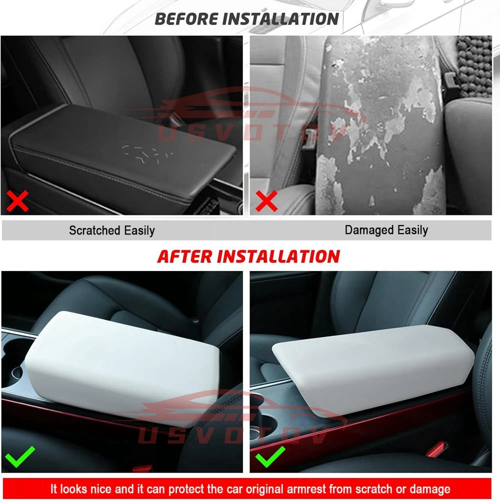 Armsteun Cover Voor Tesla Model Y 3 Highland 2024 2023 2022 2021 Middenconsole Accessoires Arm Steun Beschermer Doos Pads Zachte Matten