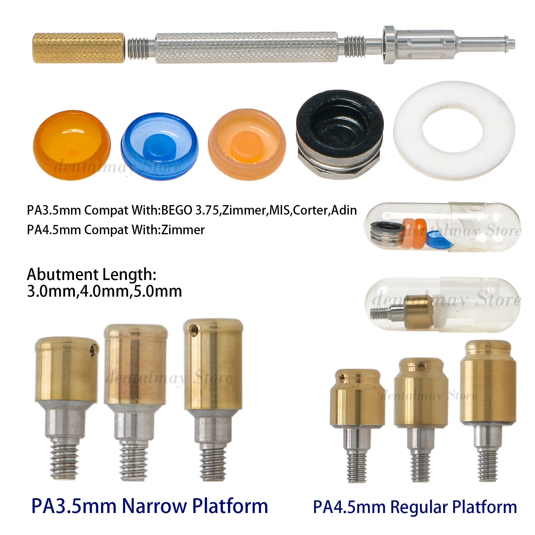 

Dental Implant Attachment Abutment Male Locator Cap Tool fit Zimmer MIS Removable PAØ3.5mm/4.5mm