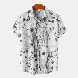 Camisas Para Hombre 2022 Summer New Men's Floral Beach Shirt Hawaiian Short-sleeved Men Shirt Casual Fashion Lapel Men Clothing