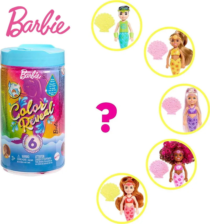Original Mini Barbie Chelsea Color Reveal Changing In Water Surprises ...