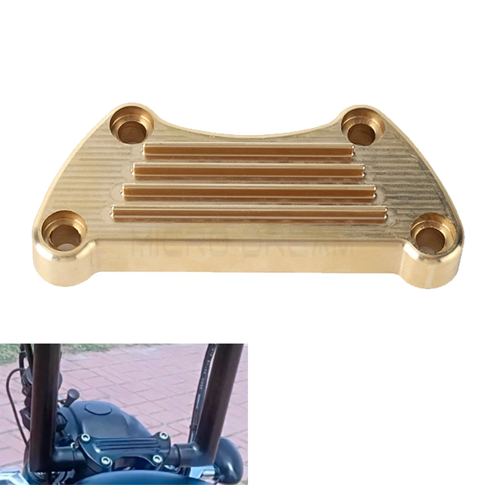 Ottone 3-1/2 ''25Mm Manubrio Morsetto Superiore Spaziatura Riser Cover Per Harley Sportster Softail Dyna Low Rider Electra Super Glide 70-17
