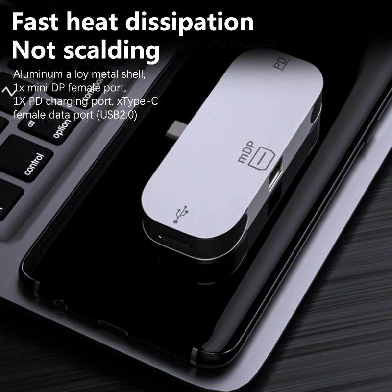 

3 In 1 HDMI USB Type-C PD Hub DP/Mini DP Adapter 100W PD Fast Charging USB-C Docking Station For Macbook Pro 4K@60Hz For Iphone