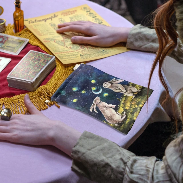 Bársonyos Tarot Kártya Tároló Táska Orákkártya Boszorkány Jóslás Tartozékok Húzószalucsomó Csomag Kártyák Kellékek - Image 2