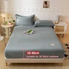 Solid Color Velvet Fabric Fitted Sheet Soft Elastic Bedspread Mattress Cover Bed Protector Fitted Sheet 150/160/180x200x25cm 2