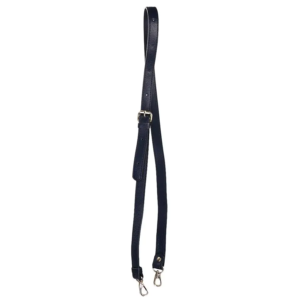 

Blue Real Leather Long Bag Straps DIY Replacement Handle Belts
