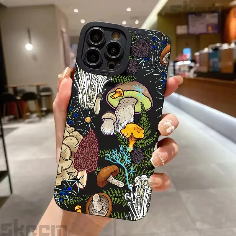 Vibrant Mushroom Print Shockproof Phone Case