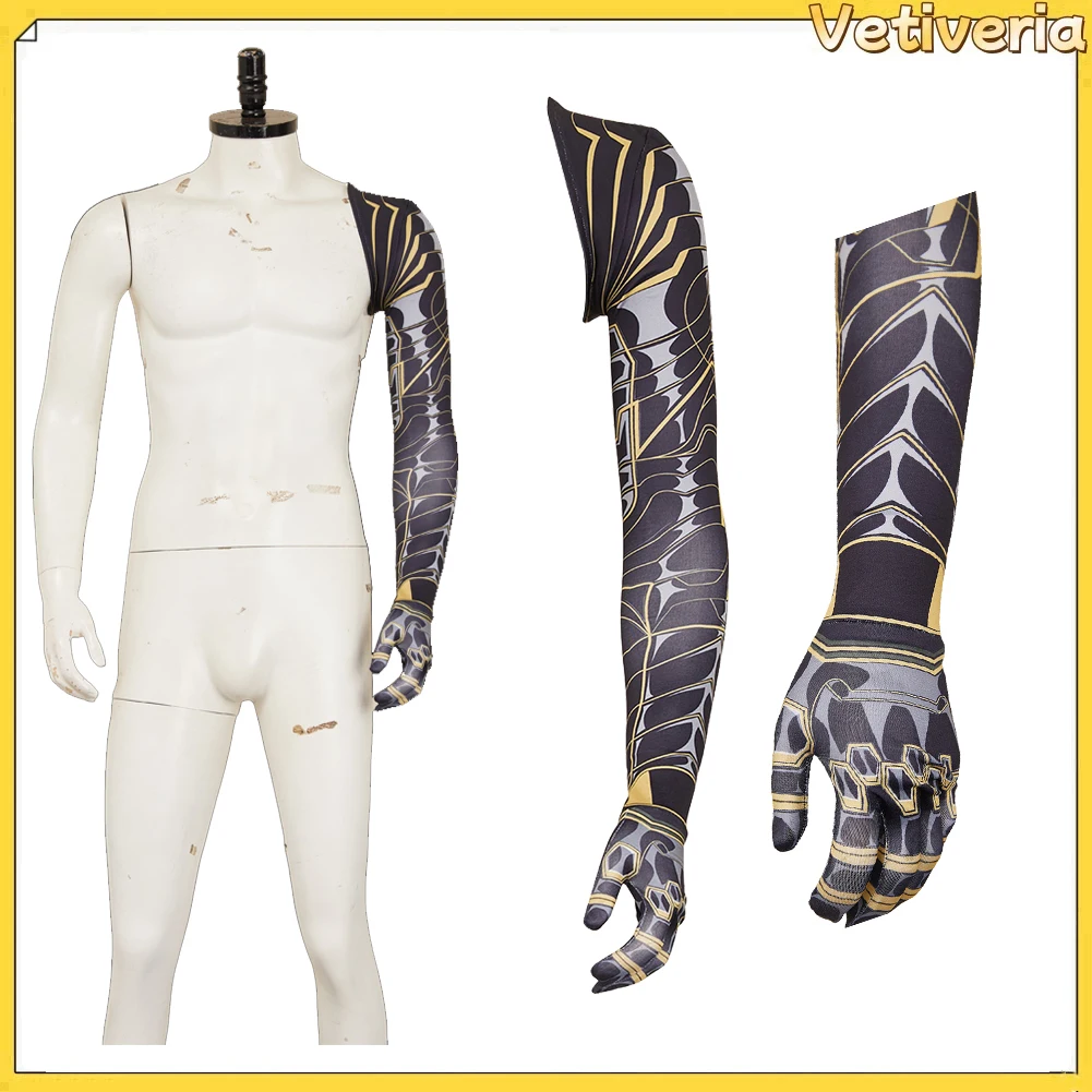 Adult Men Bucky Barnes Bionic Arm Sleeve Gloves Movie Bolts of