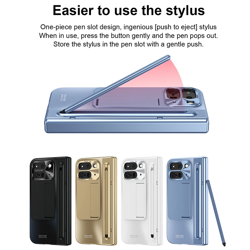 Foldable Hinge Protection Case with S Pen Stylus and Screen Protector