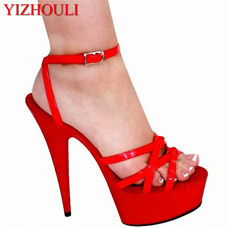 

Summer hollow out vamp 15 cm sexy heels, 6 inch pole dance ladies banquet stage dance shoes